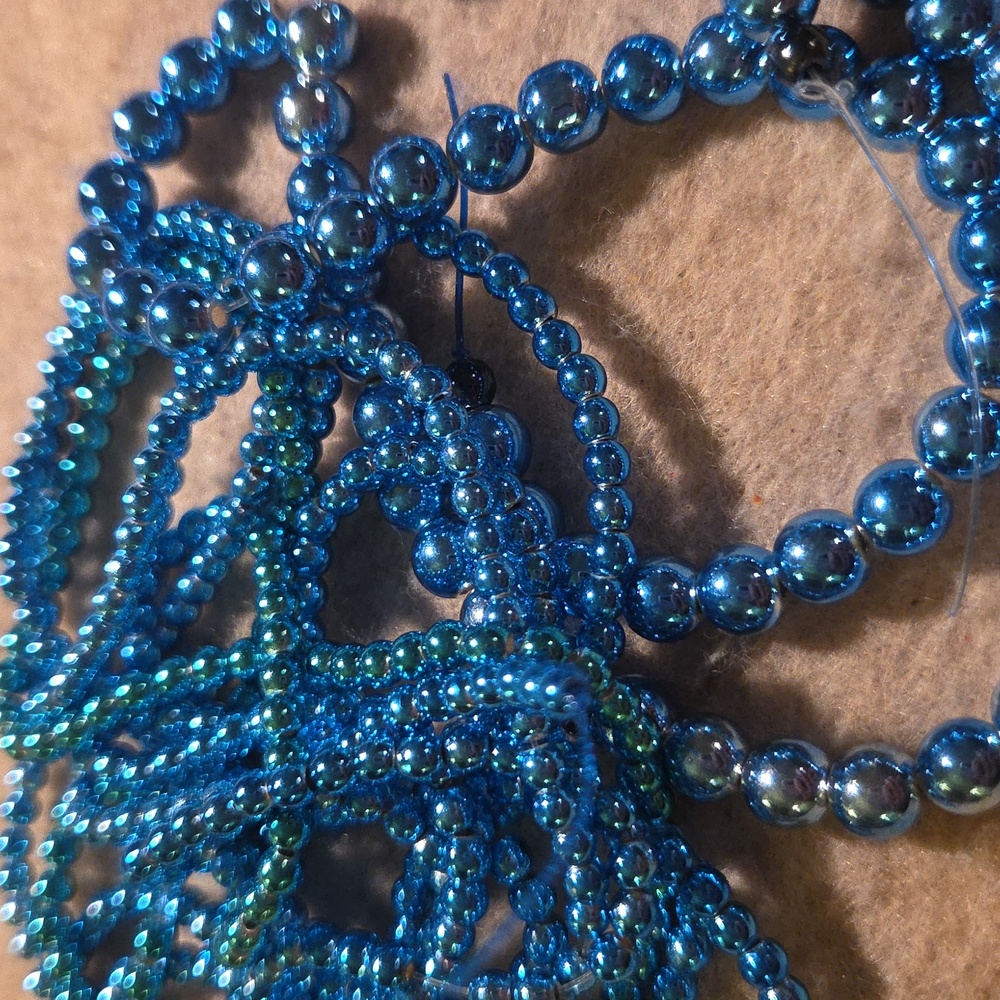 Blue Hematite Beads   15" Strand